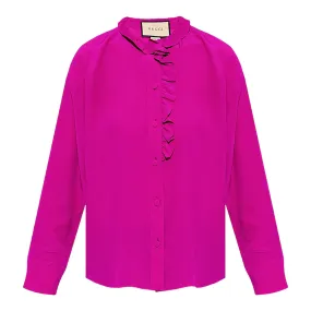 Gucci Dark Pink Silk Dress Shirt