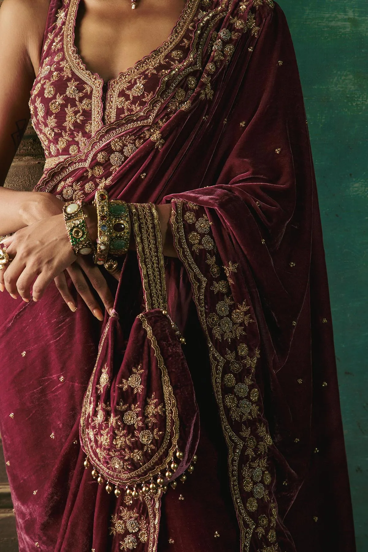 Gulzar Embroidered Saree-RTS