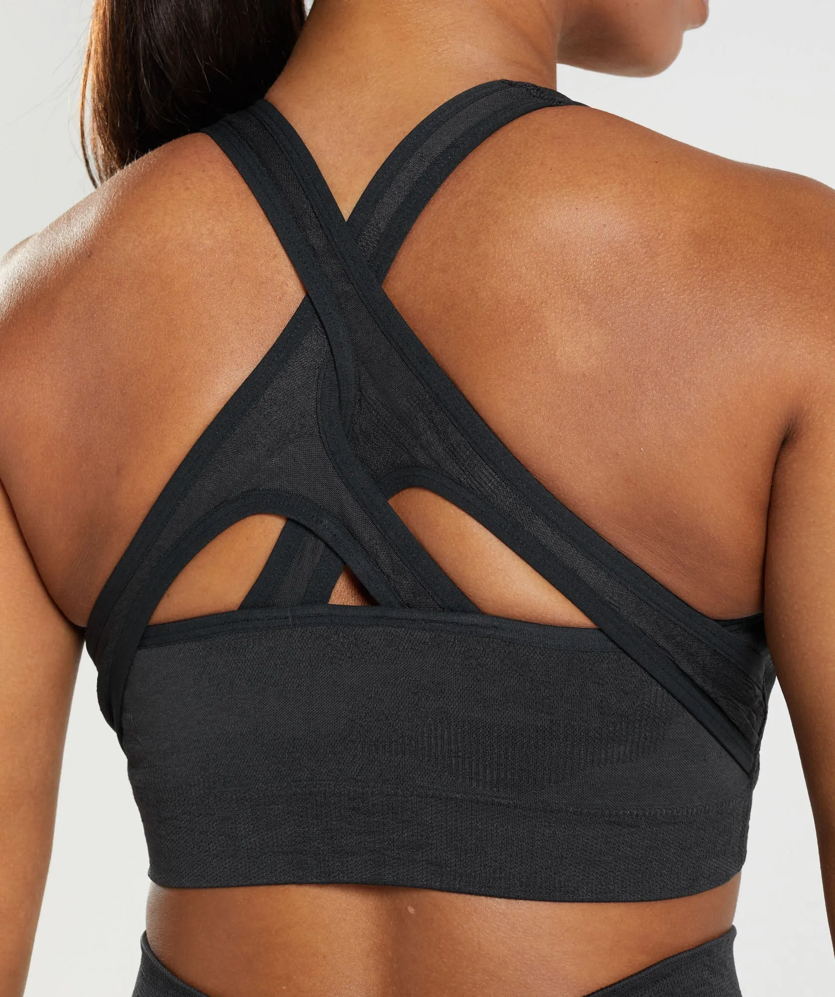 Gymshark Adapt Camo Seamless Sports Bra - Black/Onyx Grey