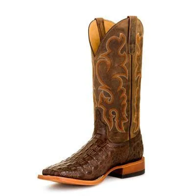 Horse Power Adult Boots - HP1070 Chocolate Nile Croc Print with Bone Mad Dog Top