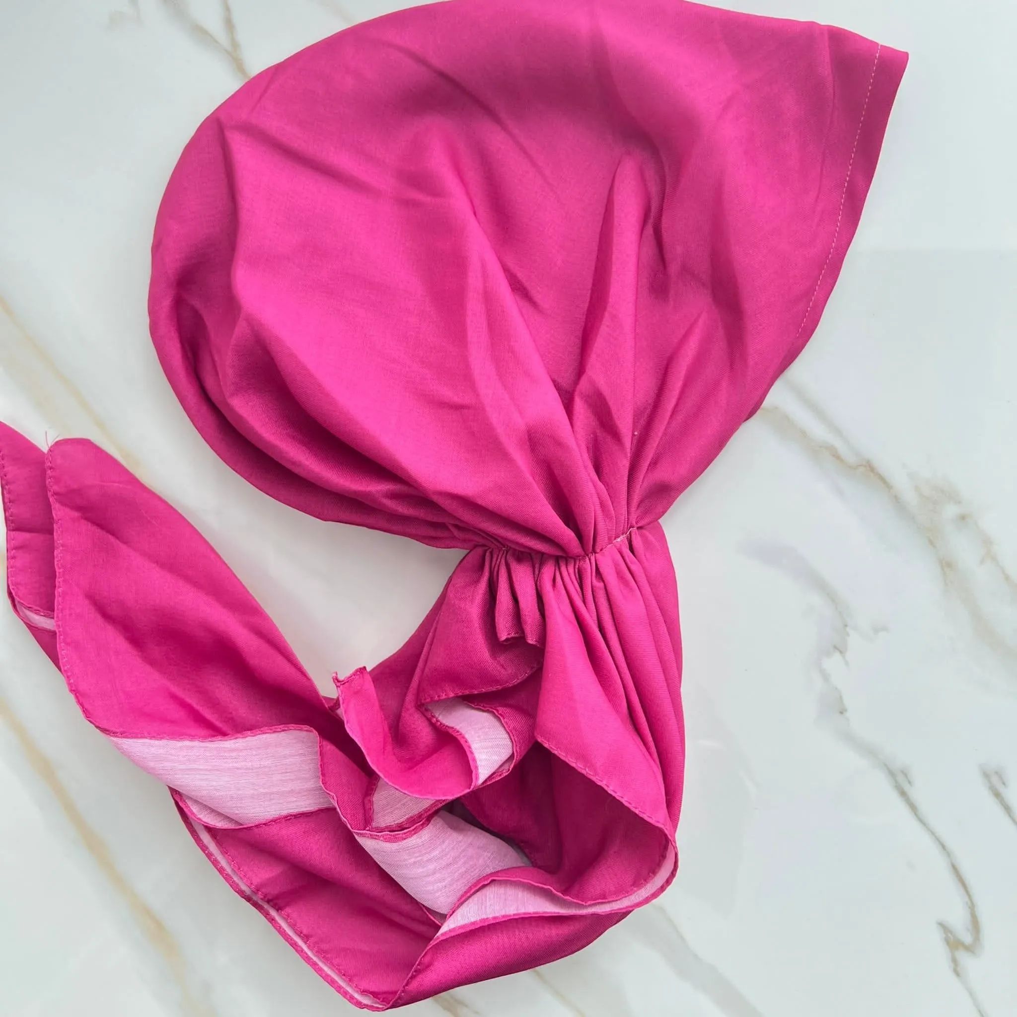 Hot Pink Solid Cotton Headscarf by Valeri