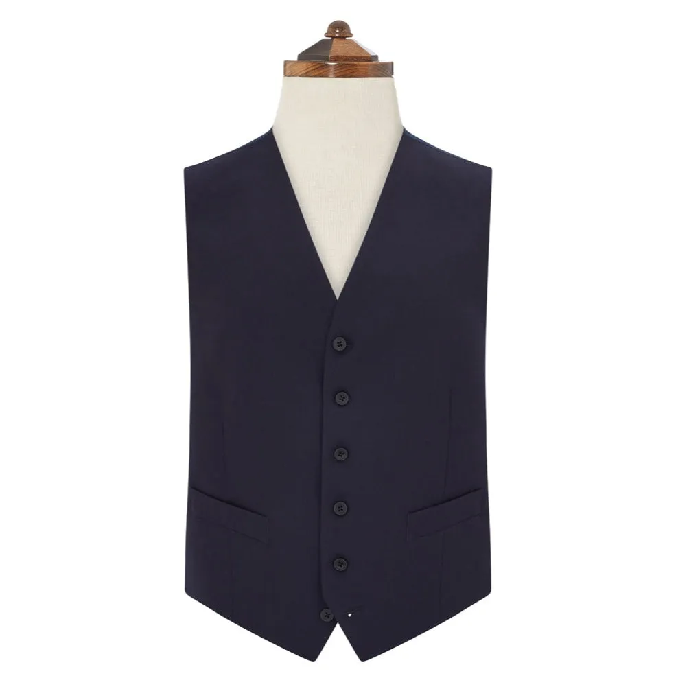 Hyde Navy Wide Herringbone Waistcoat