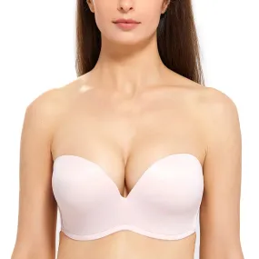 Invisible Strapless Bra with Plunge, Padded, and Push-Up Features