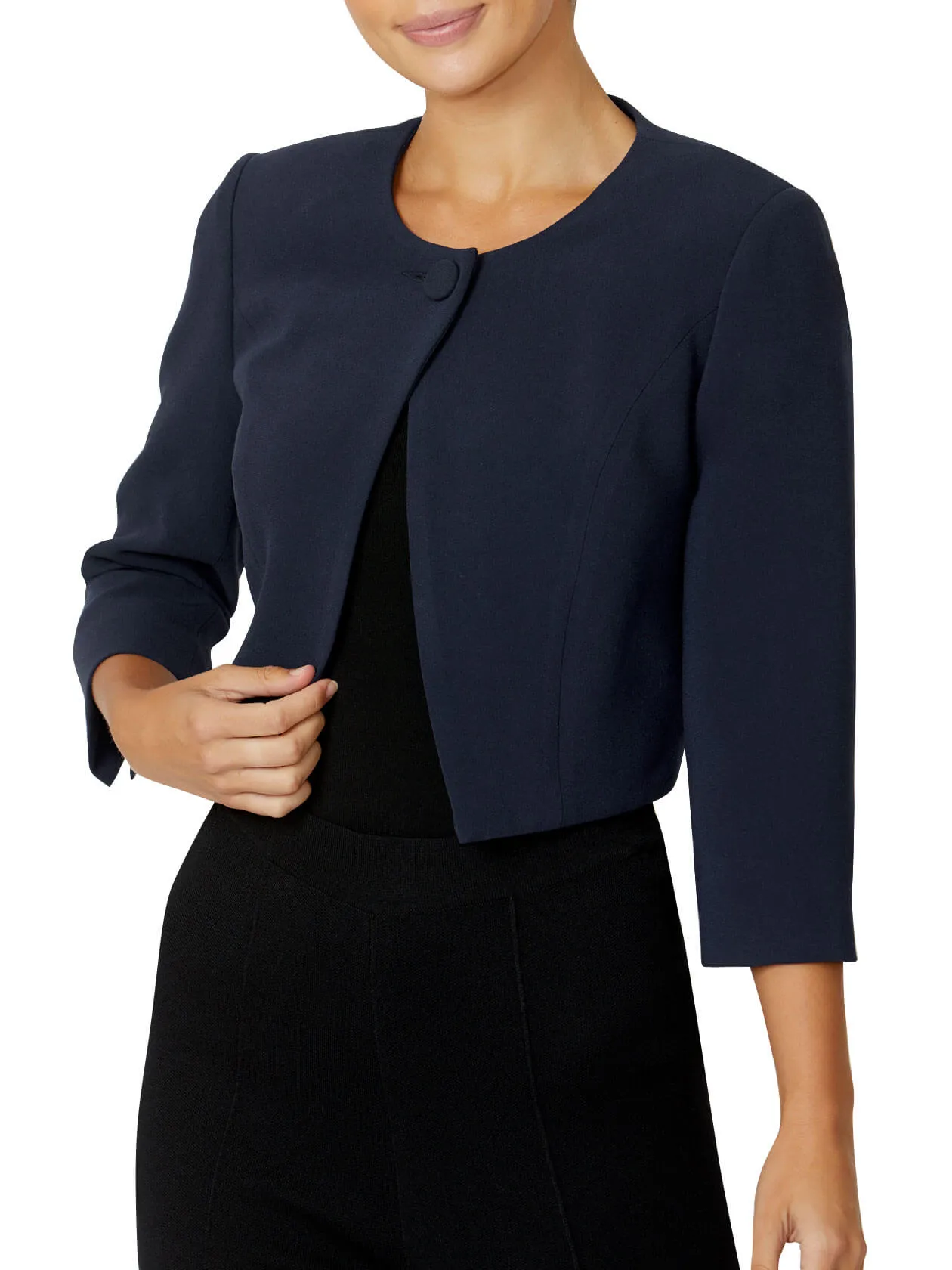 Jackie Navy Single Button Jacket