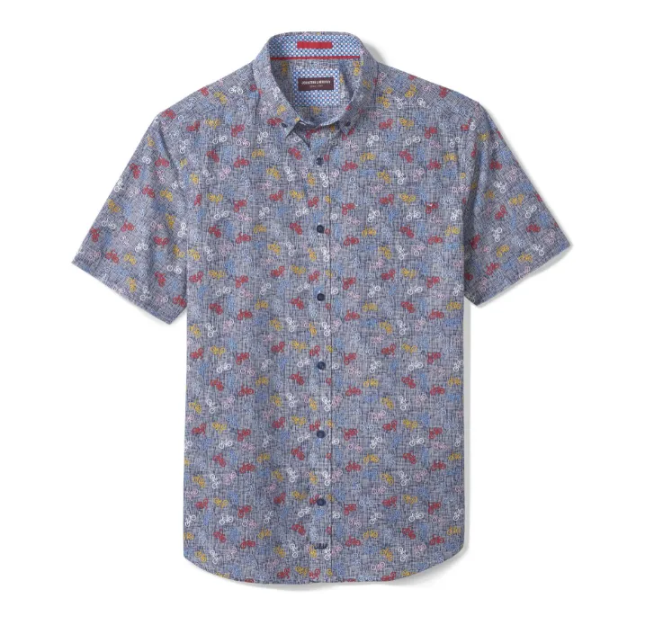 Johnston & Murphy - Printed Cotton Short-Sleeve Shirt