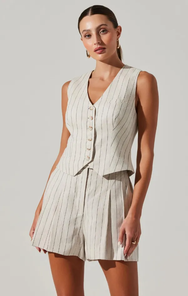 Kaiko Vest in Natural Black Stripe