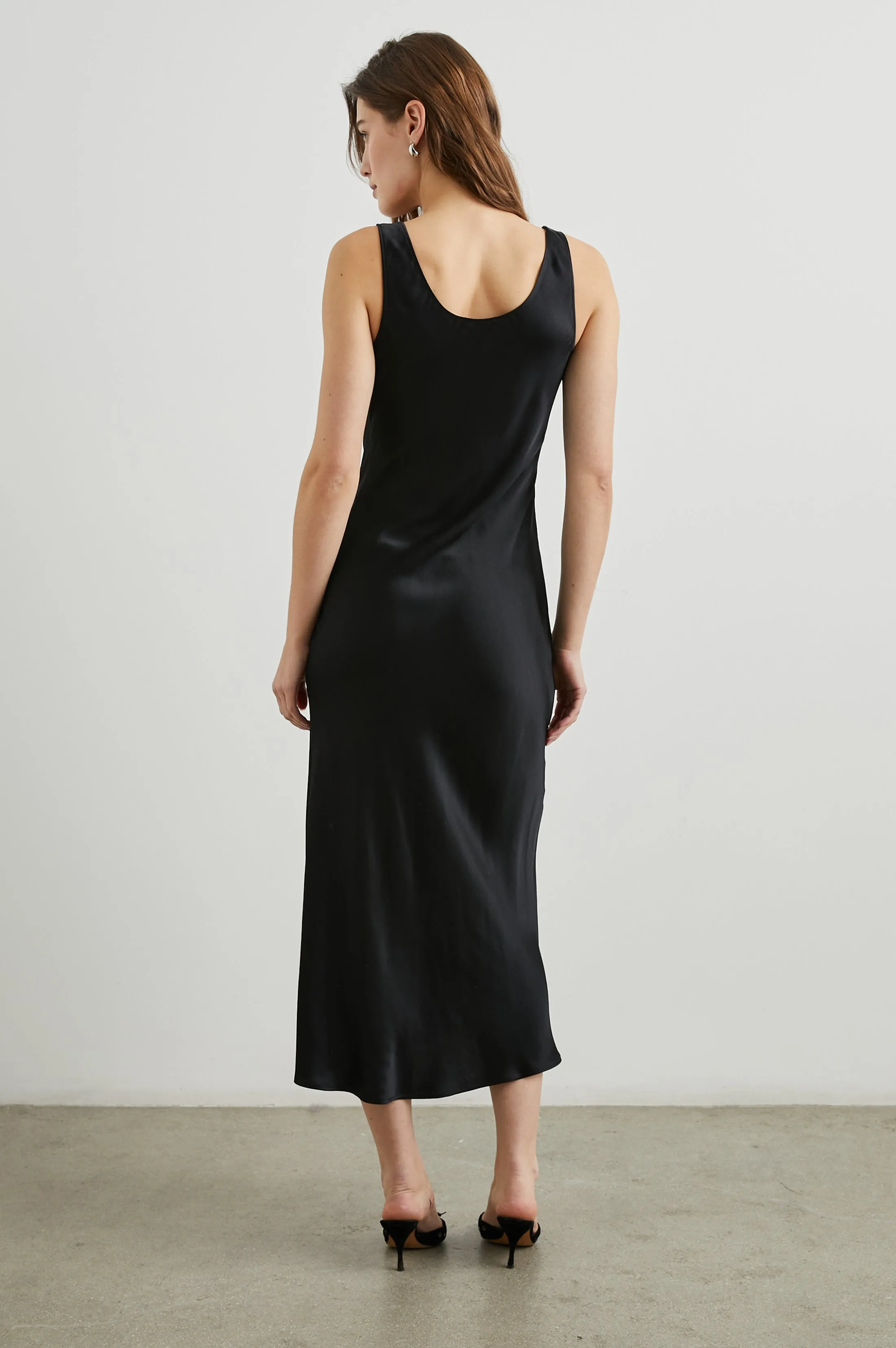 KAILANI DRESS - BLACK SATIN CREPE