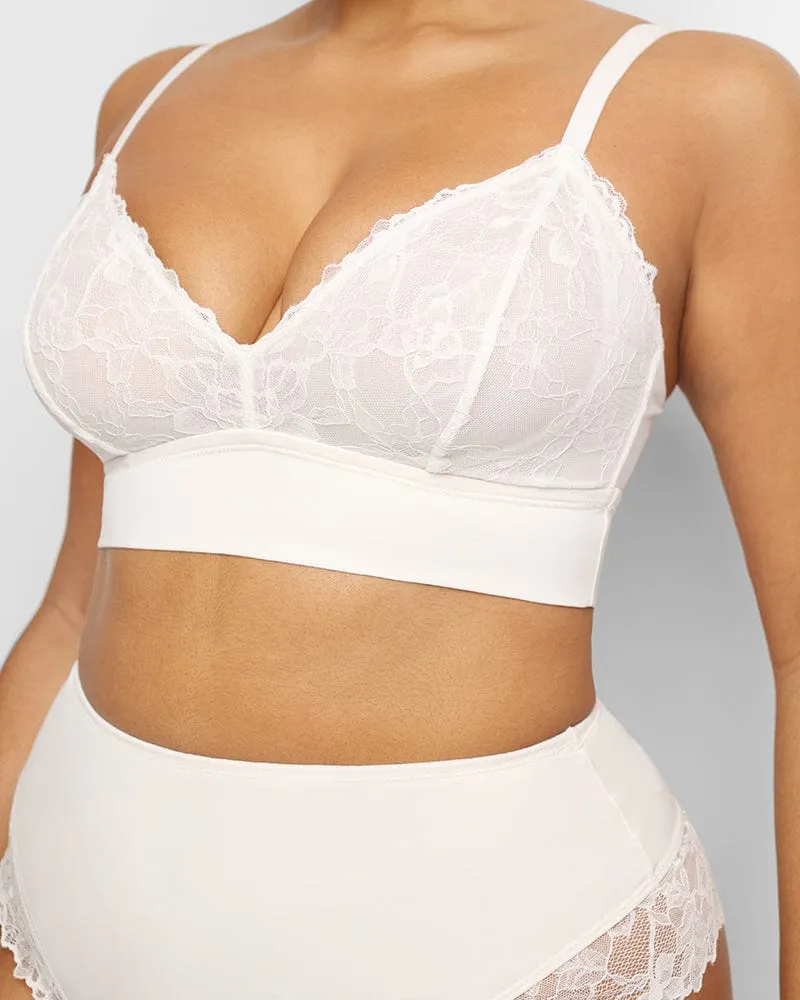 Lace Glamour Wire Free Balcony Bra