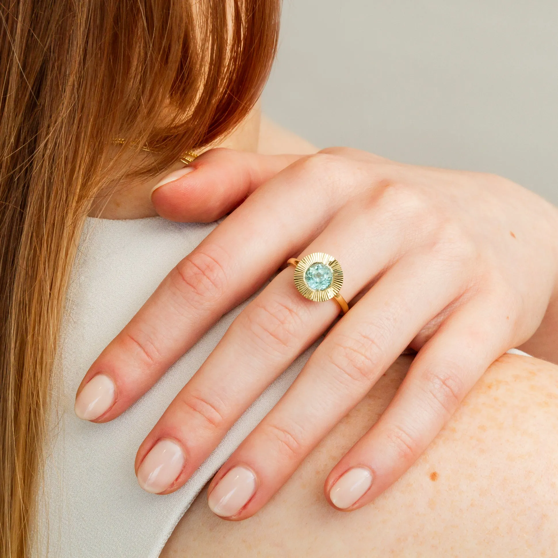 Light Green Tourmaline Aurora Cocktail Ring