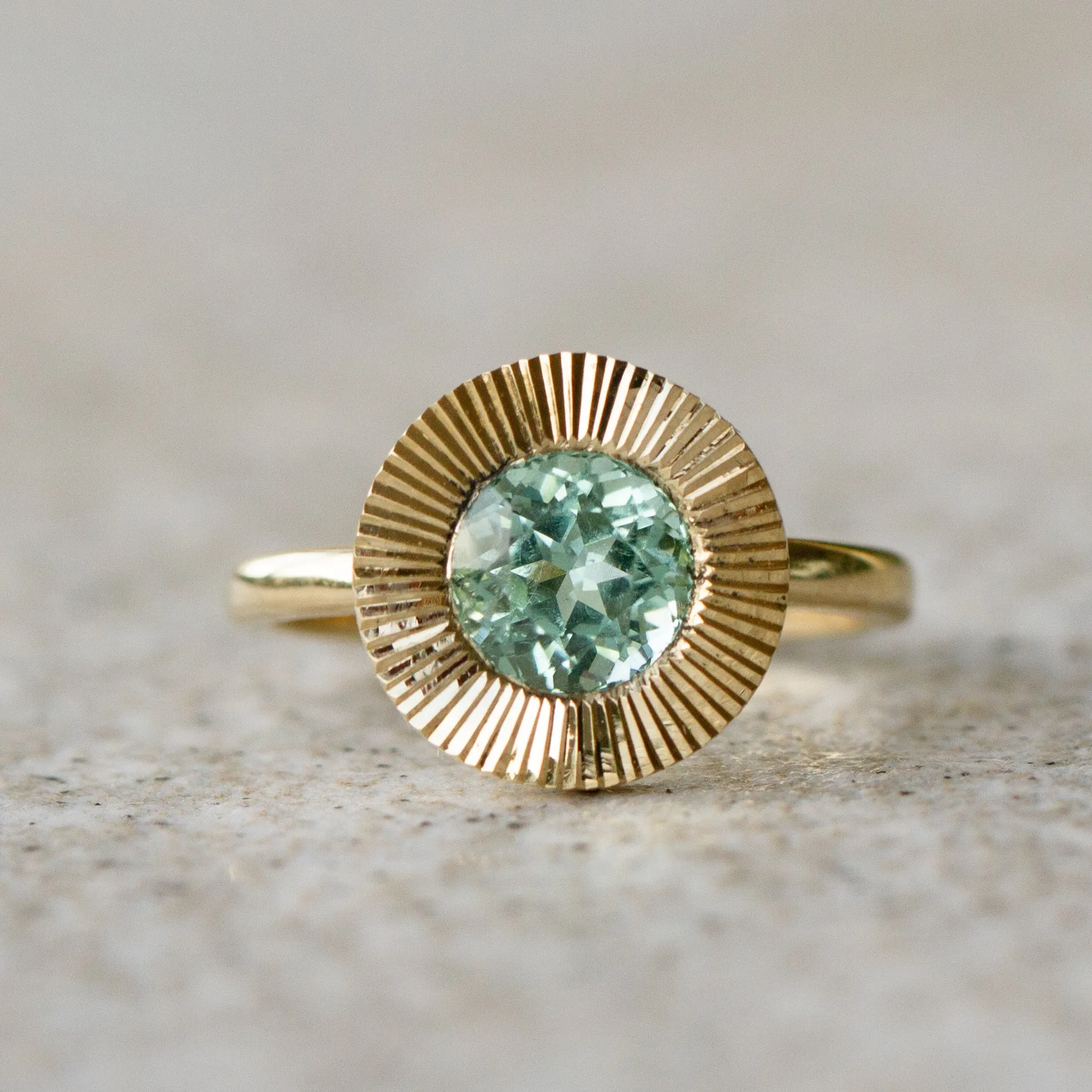 Light Green Tourmaline Aurora Cocktail Ring