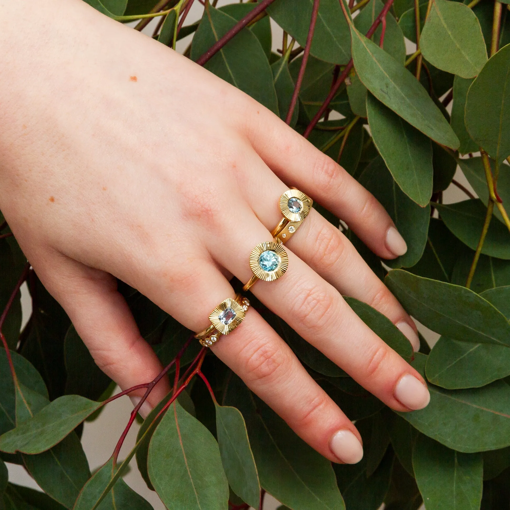 Light Green Tourmaline Aurora Cocktail Ring