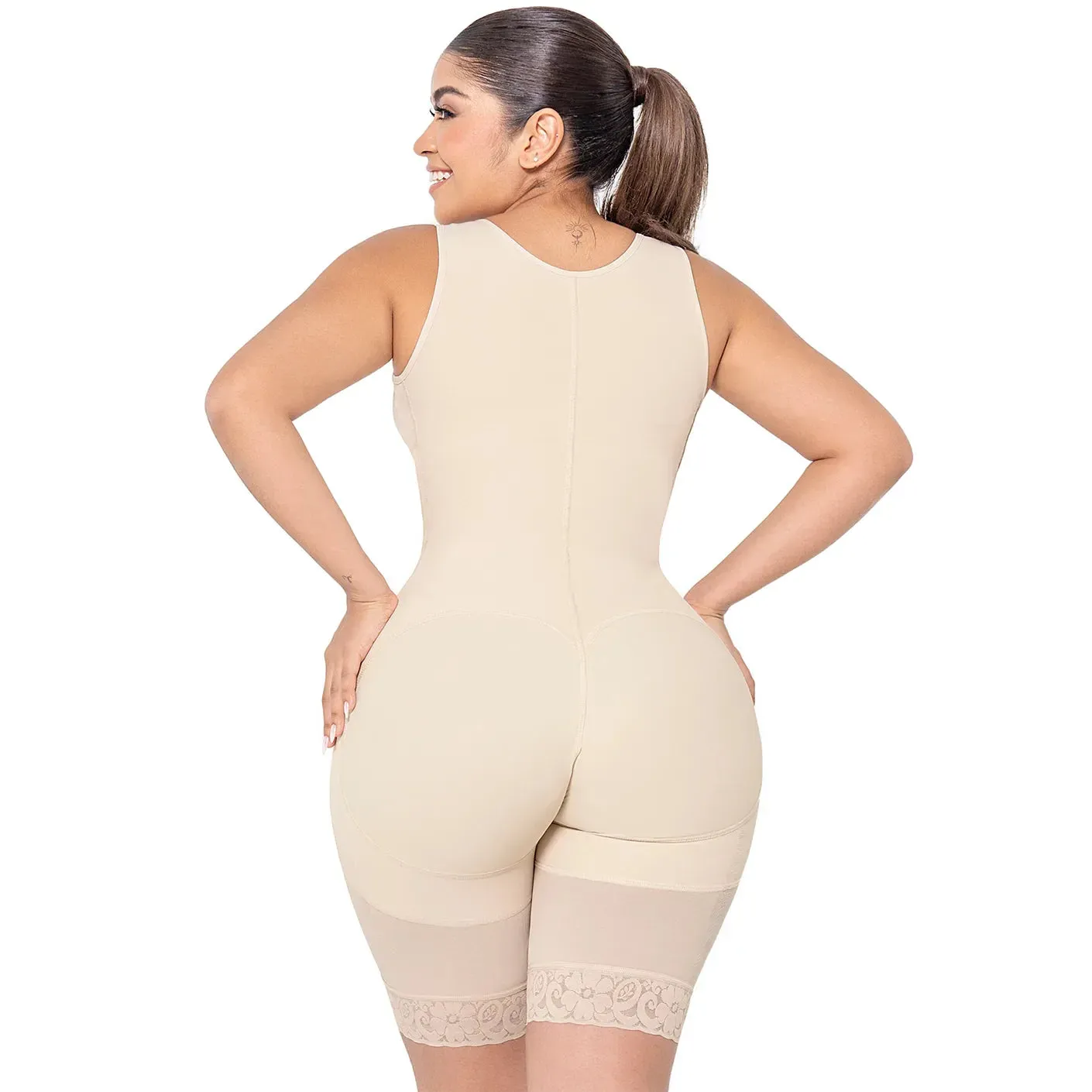 MARIAE RXC5330 Fajas Colombianas Reductoras Moldeadoras Daily Use Shapewear Bodysuit Mid Thigh & Open Bust