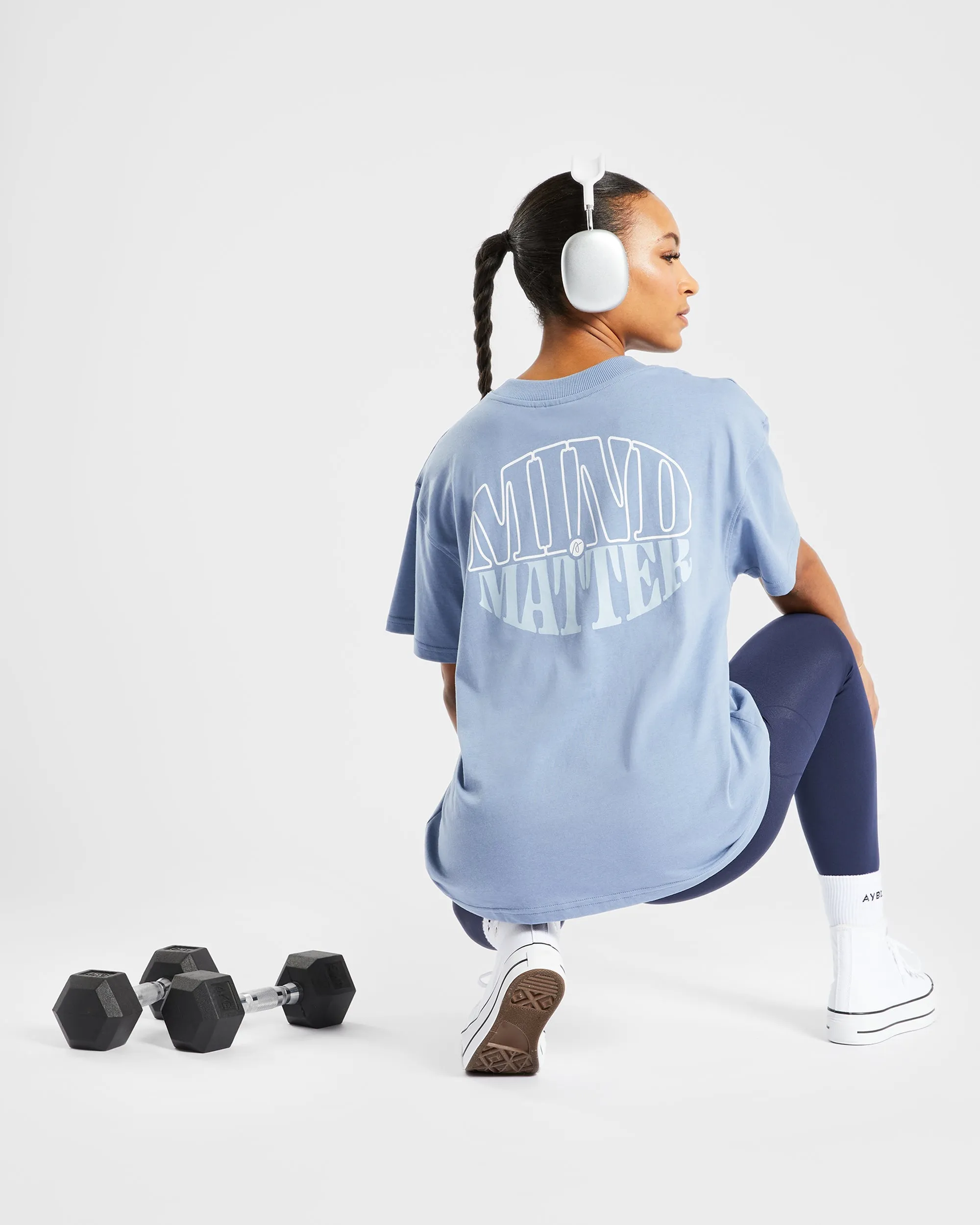 Mind Over Matter Oversized T Shirt - Blue