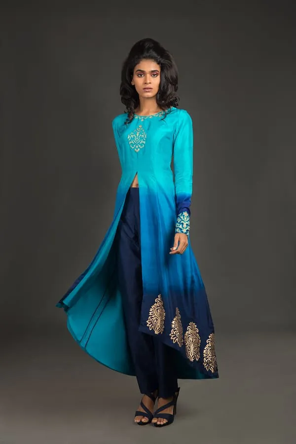 Ombre Kurta Set - Azure