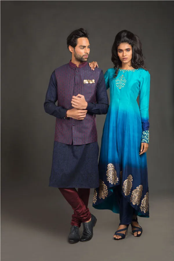 Ombre Kurta Set - Azure