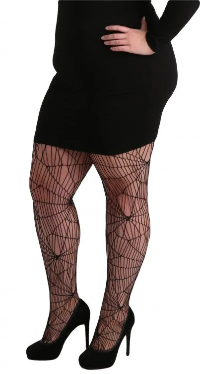 Pamela Mann Hosiery Fishnet Cobweb Tights in Black