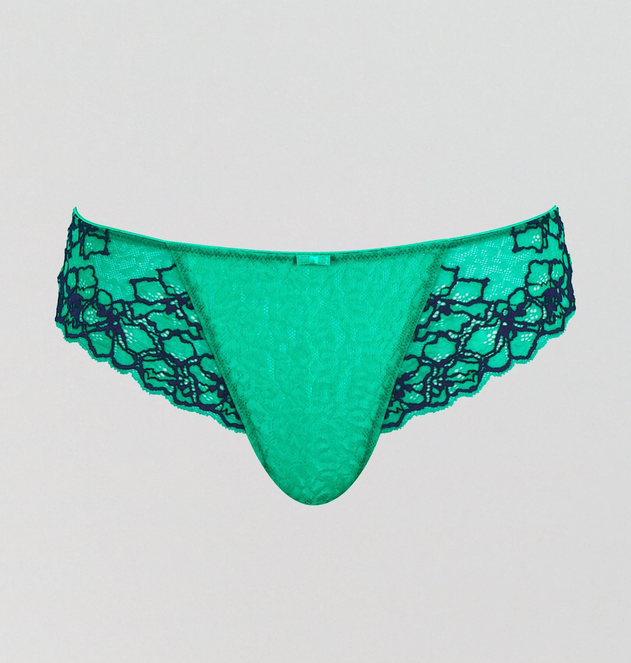 Patterned lace brazilian [Emerald/Ink]