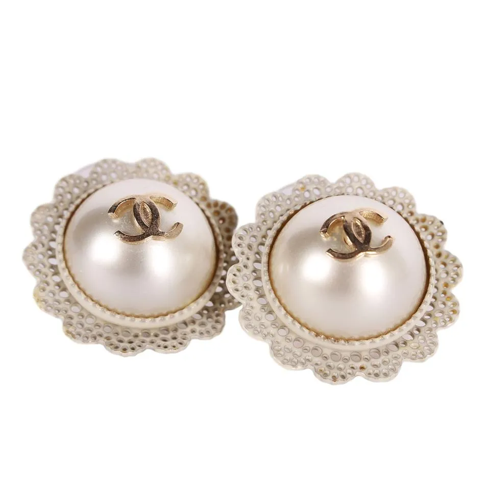 Pearl Flower Pierced Earrings (Authentic Pre-Owned)