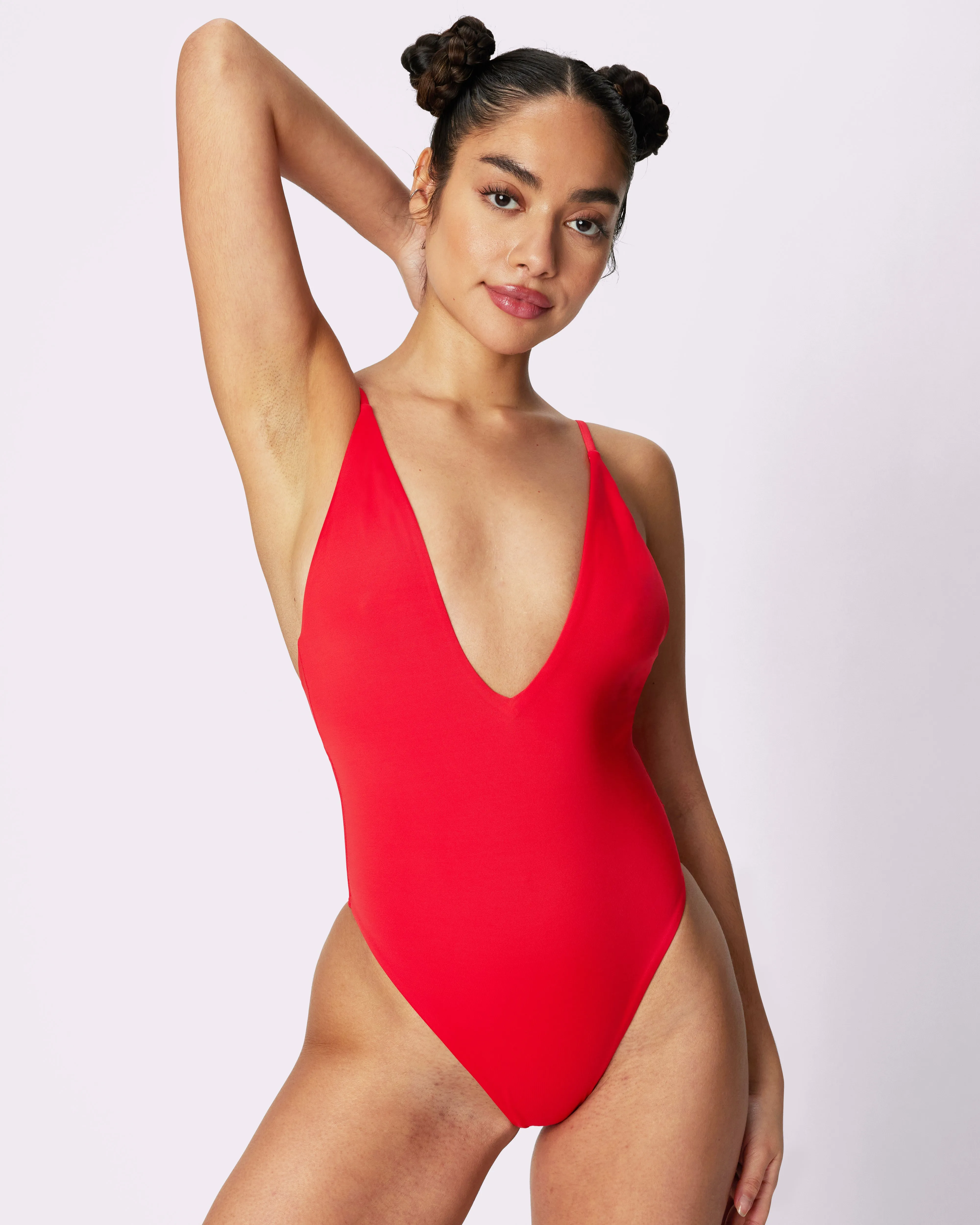 Perfect V Plunge One-Piece | EcoSplash Swim | Archive (Strawberry Daiquiri)