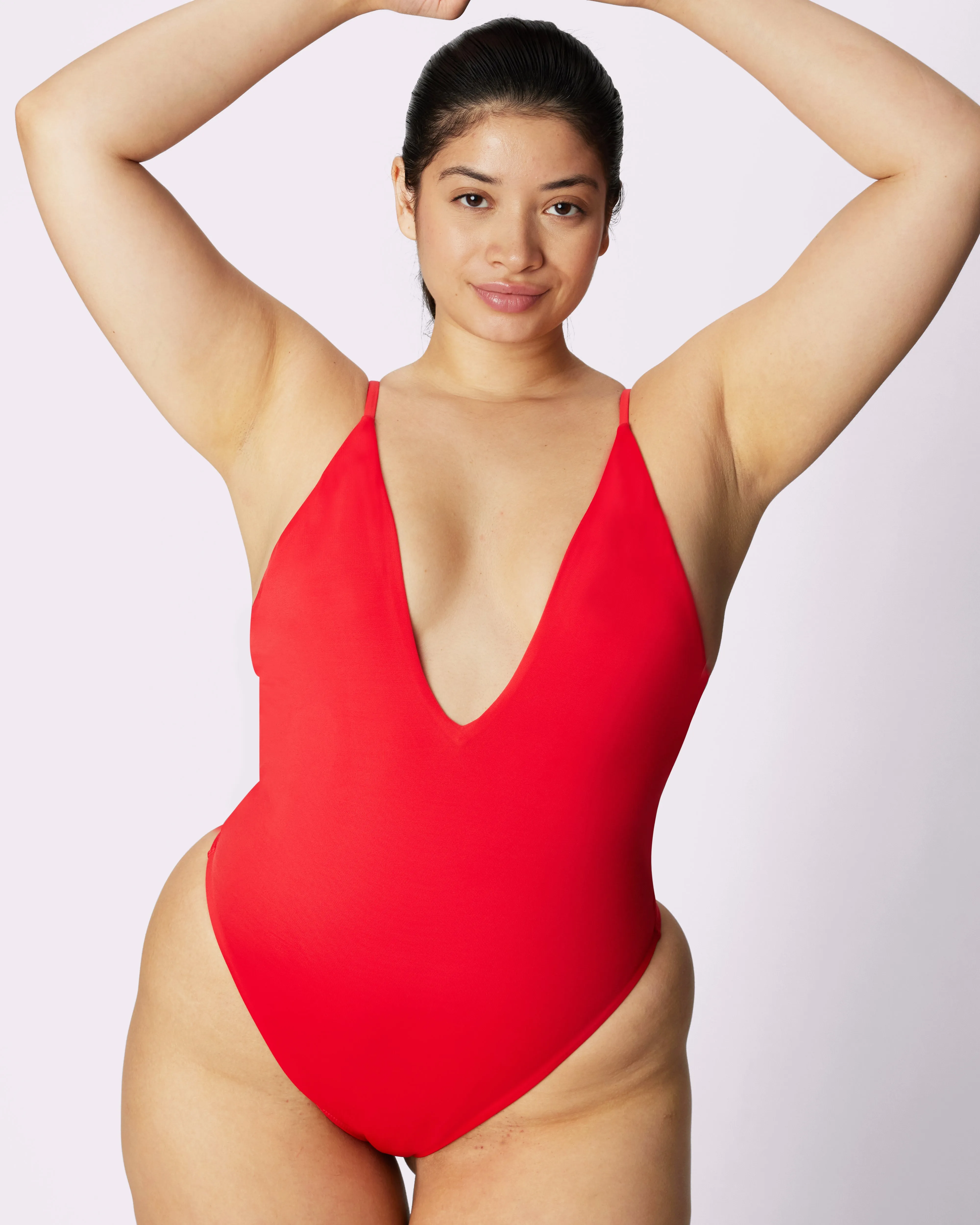 Perfect V Plunge One-Piece | EcoSplash Swim | Archive (Strawberry Daiquiri)