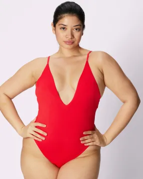 Perfect V Plunge One-Piece | EcoSplash Swim | Archive (Strawberry Daiquiri)