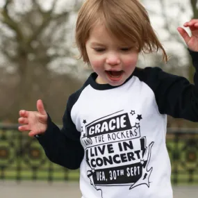 Personalised Rock Concert Raglan Baseball Top