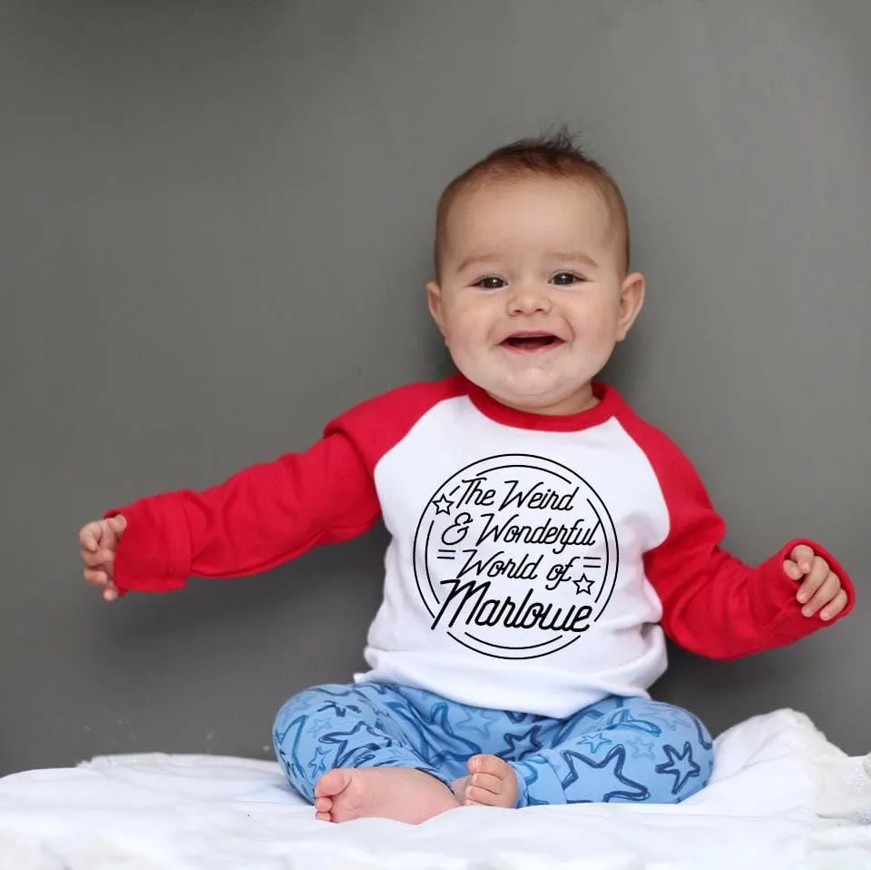 Personalised Weird and Wonderful Raglan Baseball Top