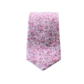 Pink and Light Brown Floral Neck Tie