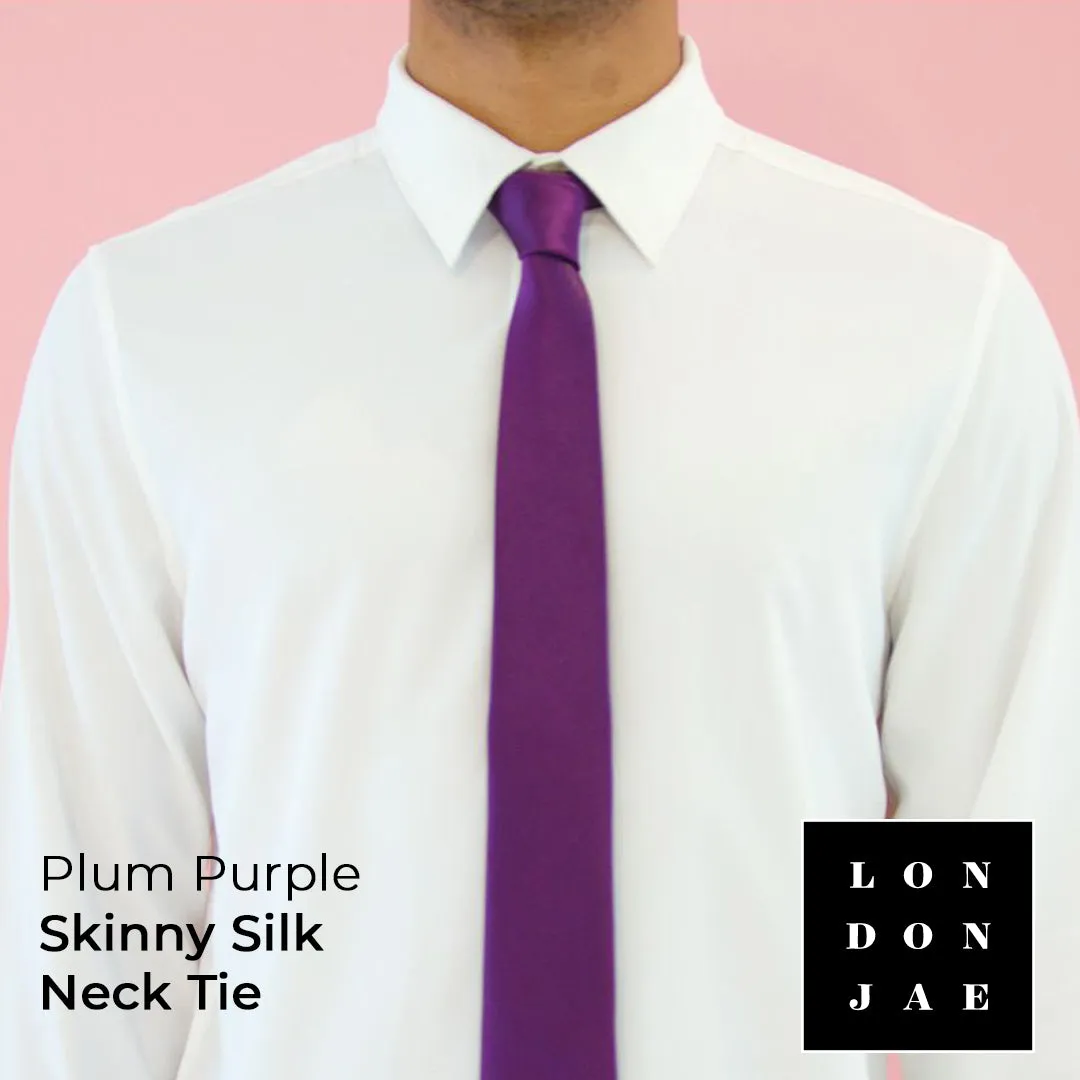 Plum Purple Skinny Silk Neck Tie