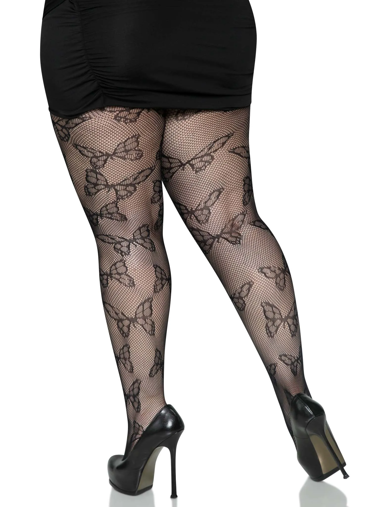 Plus Butterfly Fishnet Tights