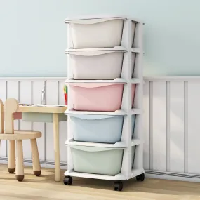 Polka Tots Multi-Purpose Kids Storage Rainbow Organiser Drawer Rack - Pastle Stack