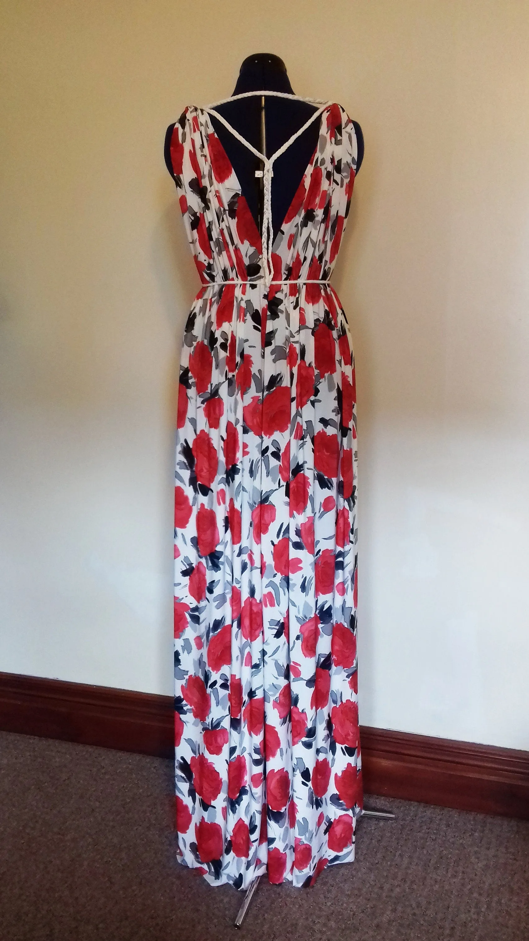 Red Floral Plunge Dress