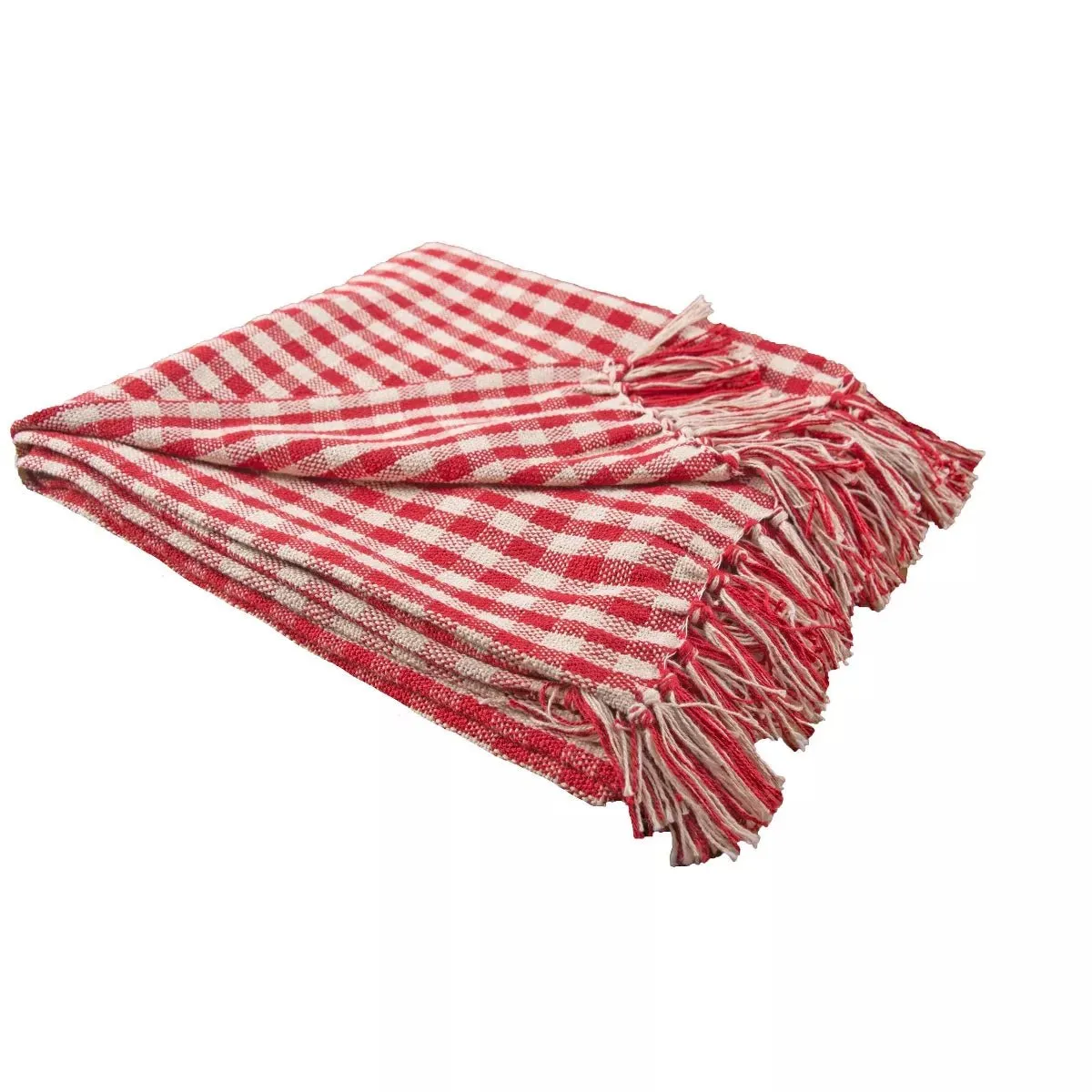 Red Gingham Check Throw