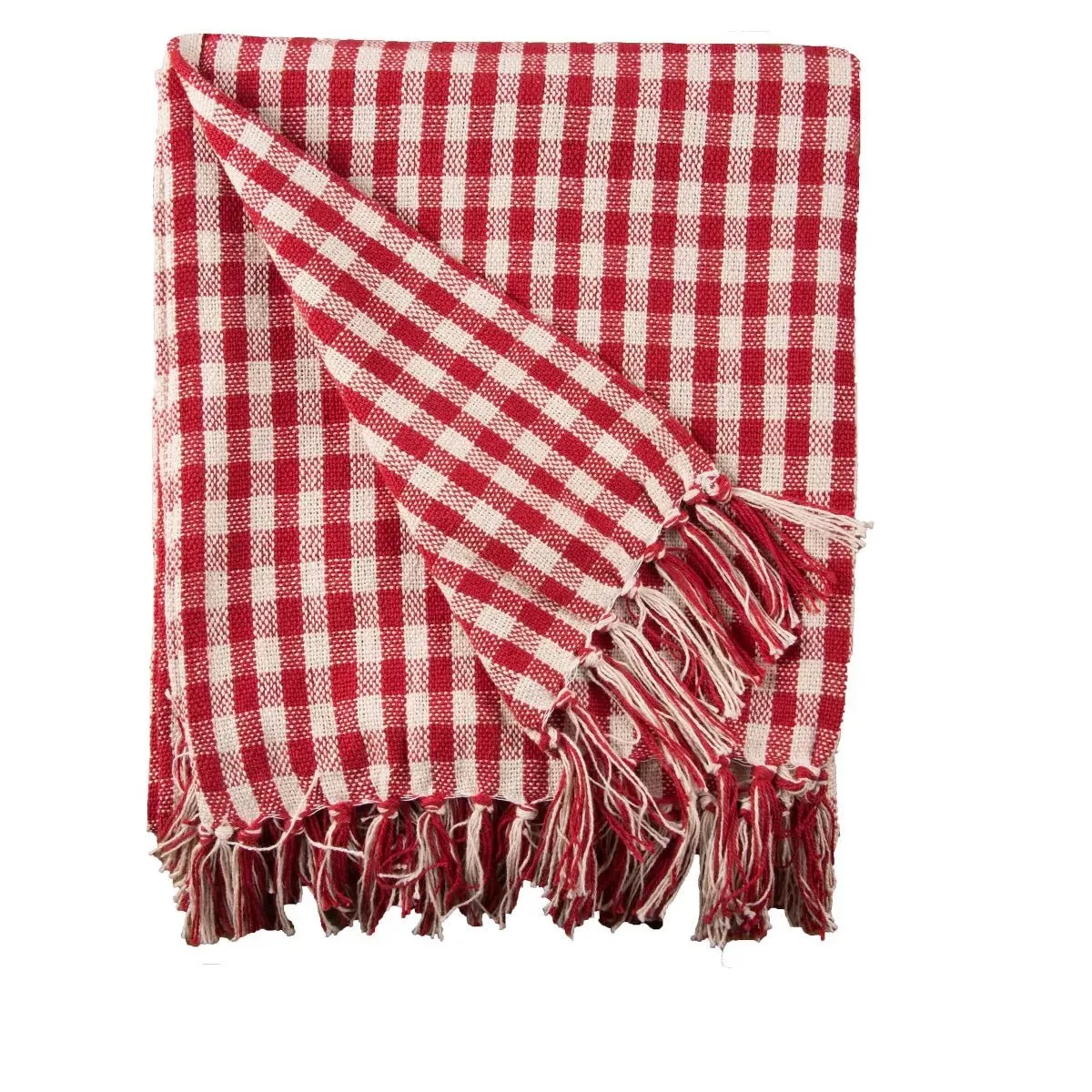 Red Gingham Check Throw