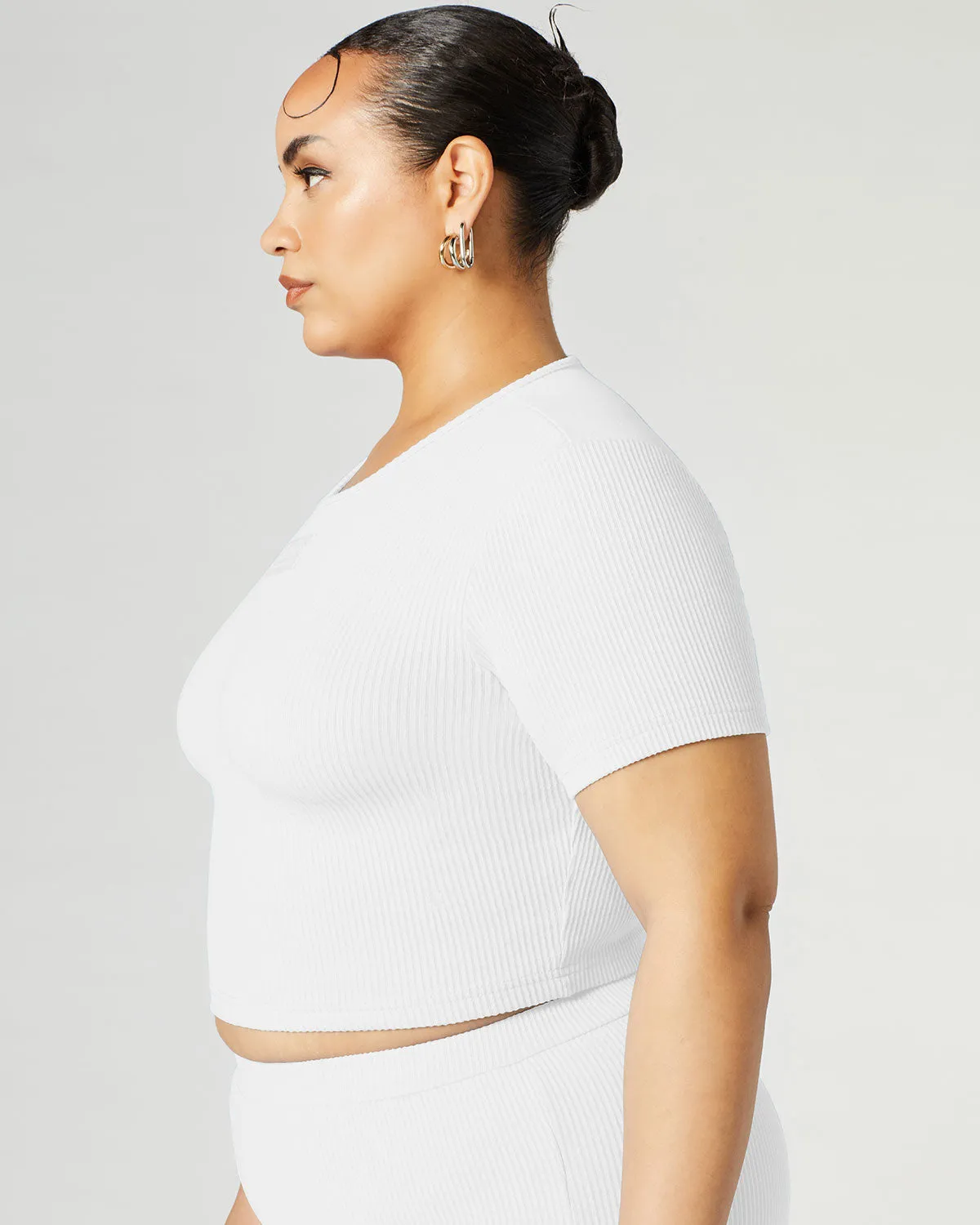 Ribbed Crew Neck Crop Top