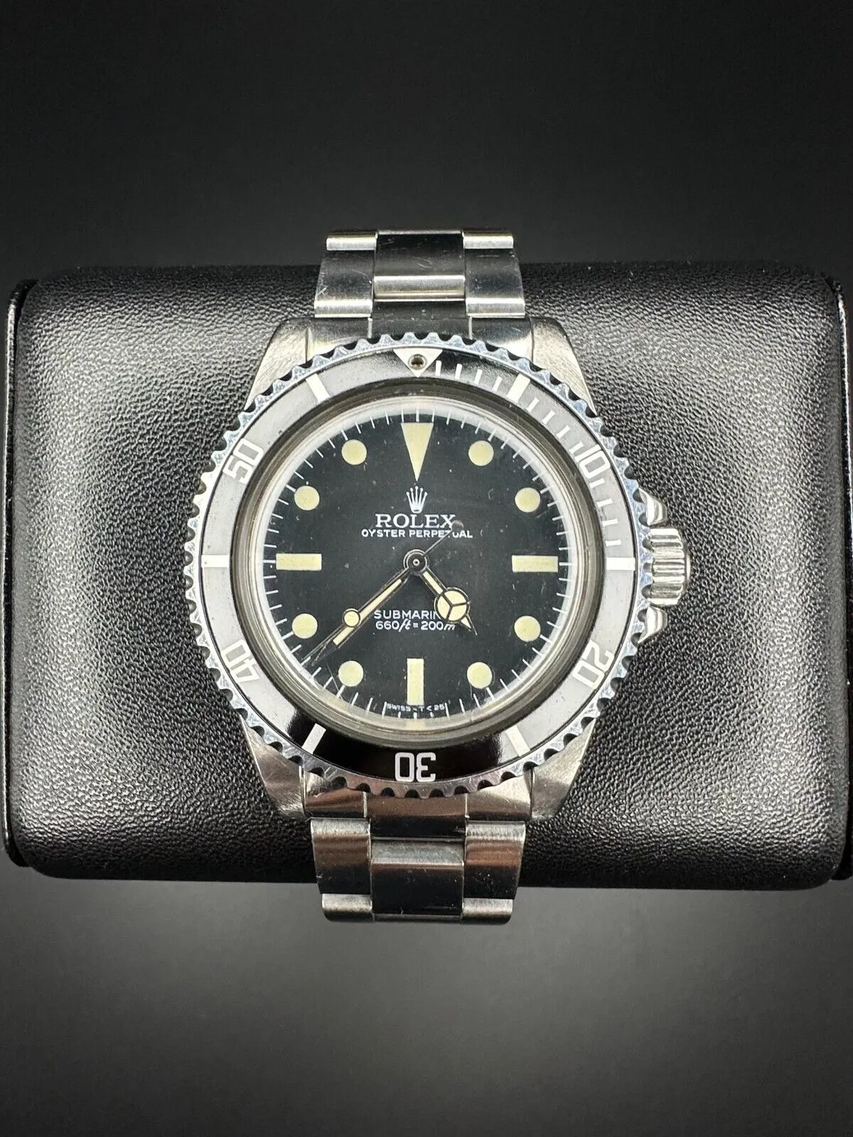 Rolex Submariner No Date 5513 Black Gilt Dial Men's Vintage Watch - 1983