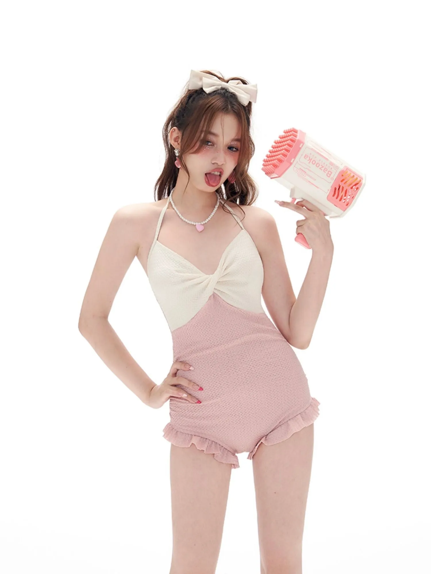 Rosy Vacation Swimsuit & Cardigan