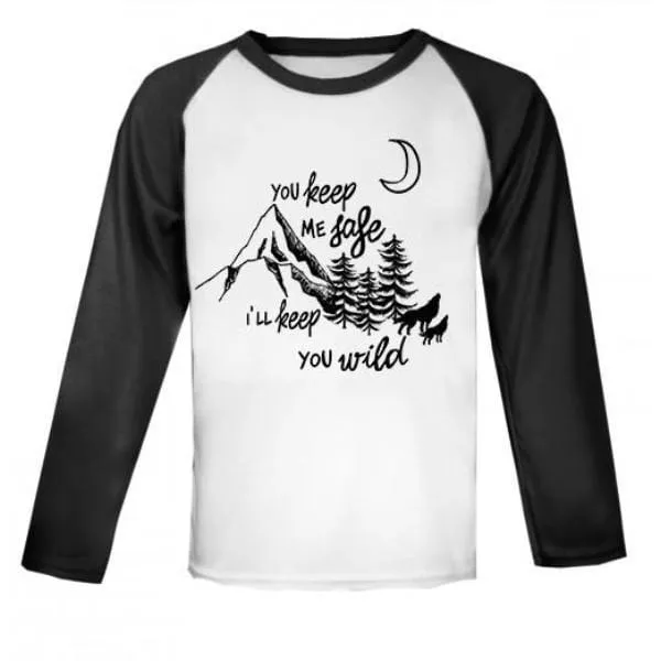 Safe and Wild Raglan Baseball Top