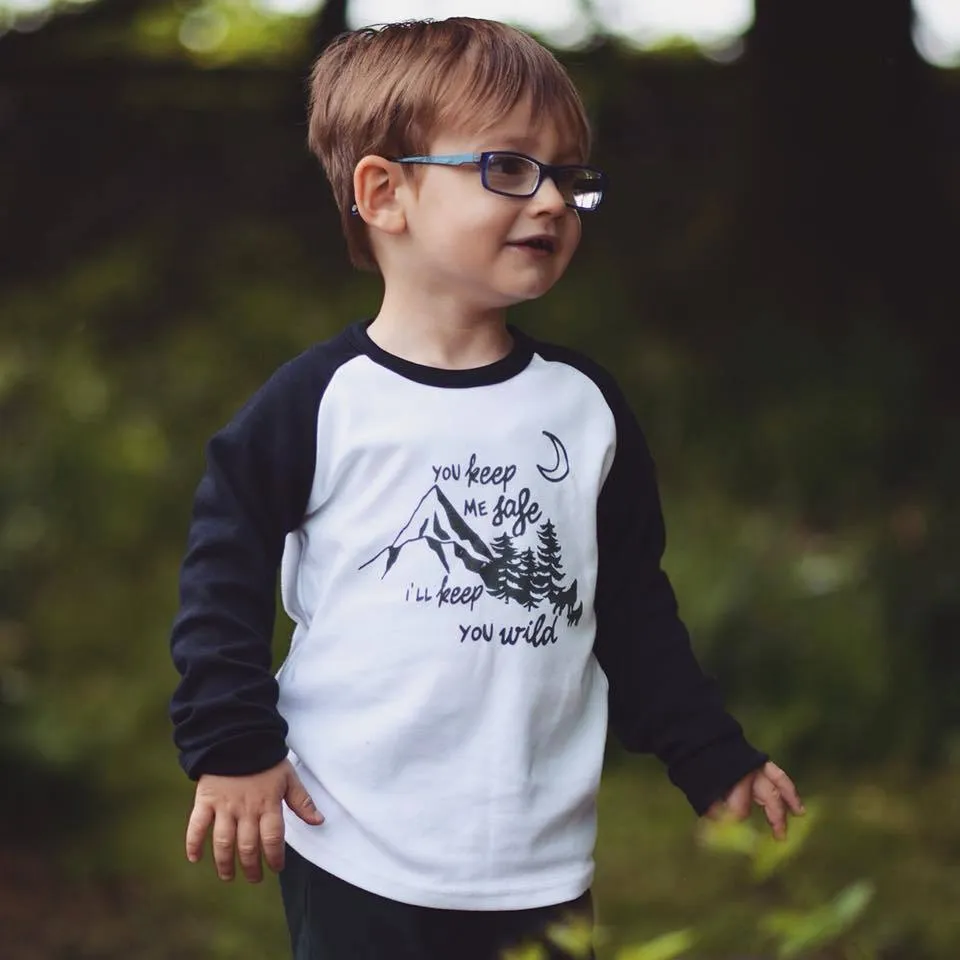 Safe and Wild Raglan Baseball Top