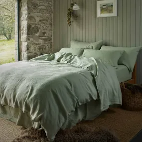 Sage Green 100% Linen Duvet Cover