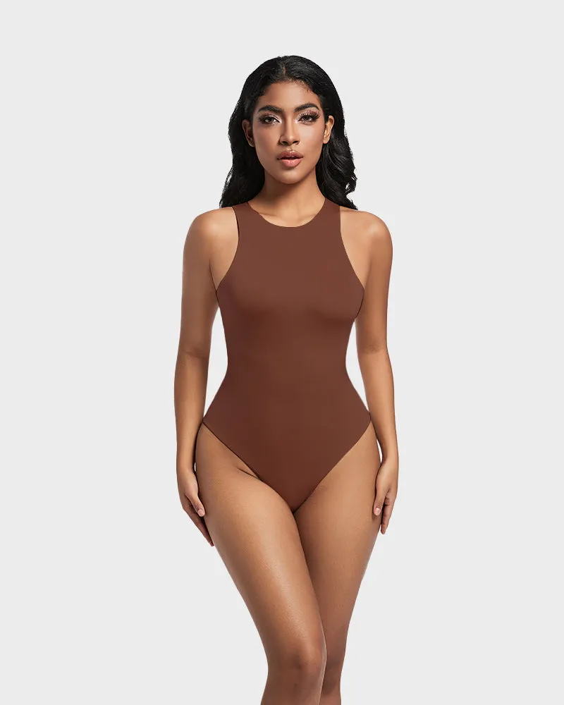 SheCurve®Seamless Sculpt Sleeveless Halter Neck Thong Bodysuit