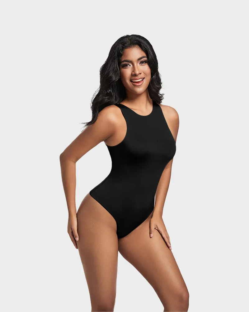 SheCurve®Seamless Sculpt Sleeveless Halter Neck Thong Bodysuit