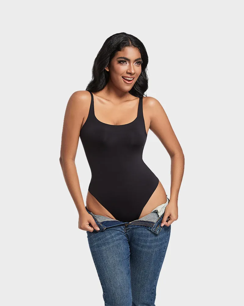 SheCurve®Seamless Sculpt Sleeveless Scoop Neck Thong Bodysuit