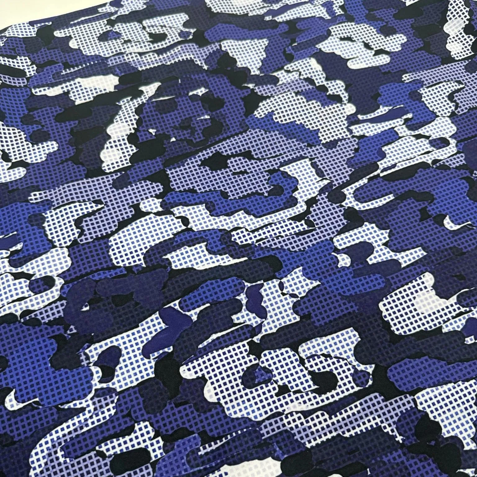 Stretch Woven - Blue Camo