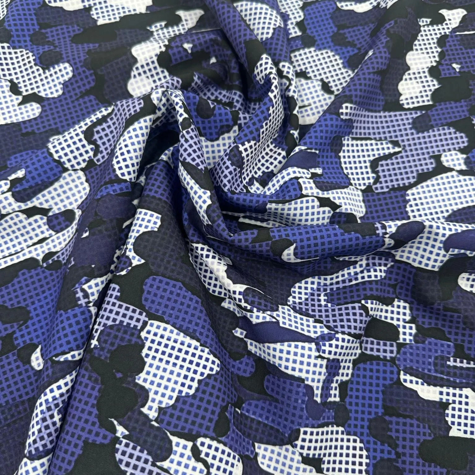 Stretch Woven - Blue Camo