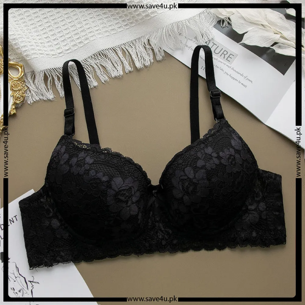 Stylish Push-up Floral Lace Thin Padded Bra