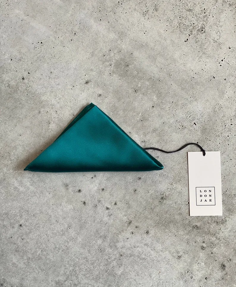 Teal Silk Pocket Square