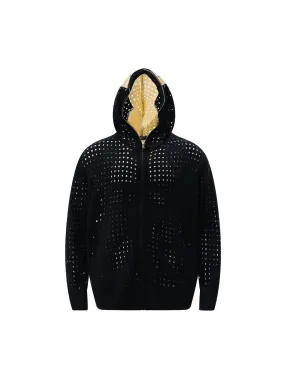 Thesupermade Cross Jacquard Full Zipper Hooded Jacket