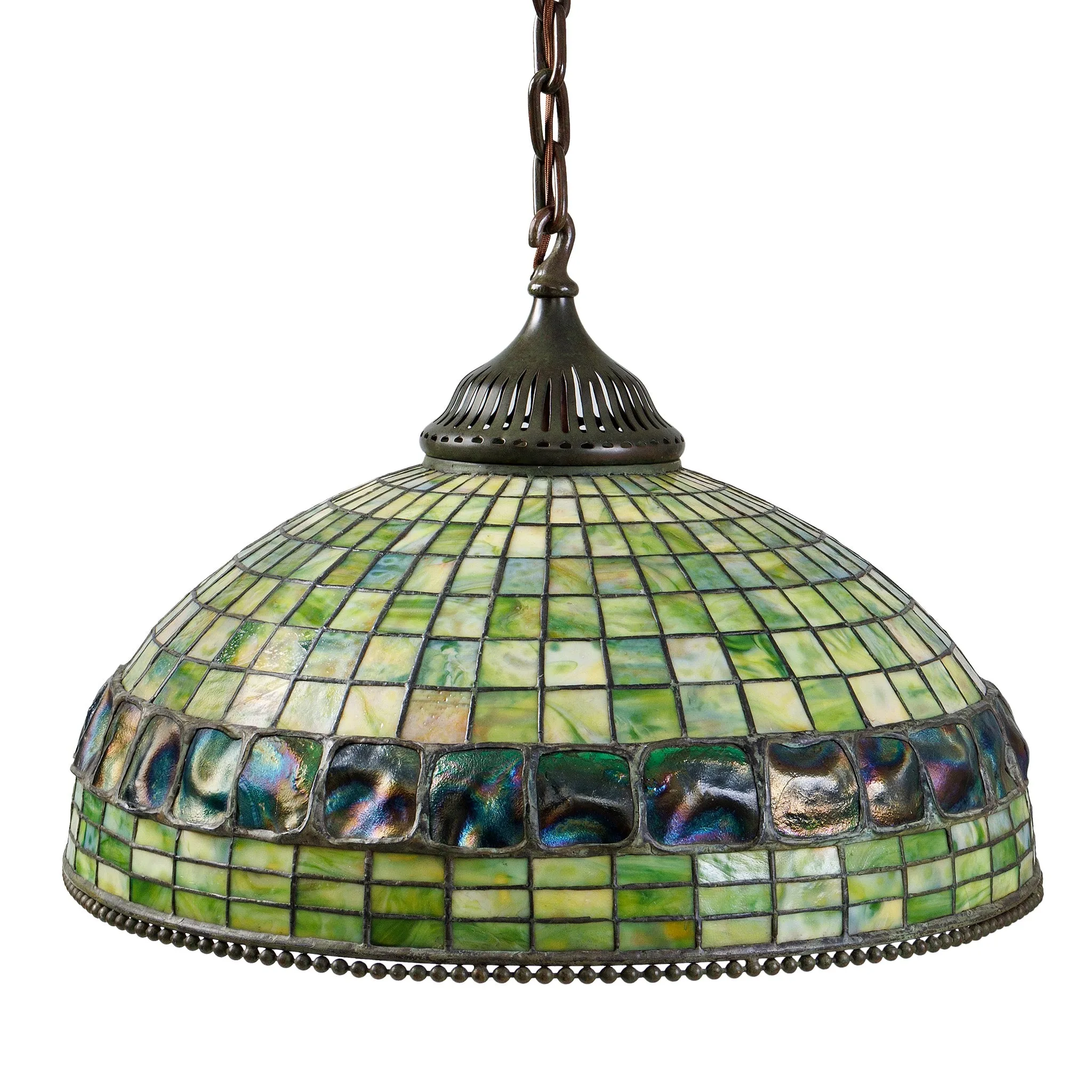 Tiffany Studios New York "Belted Turtleback" Chandelier