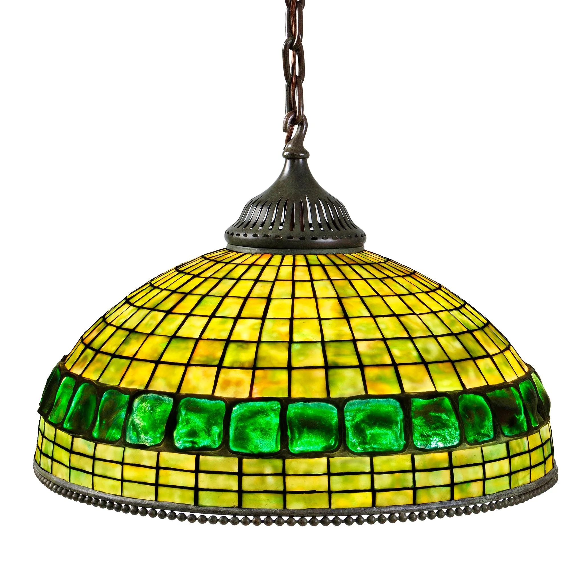 Tiffany Studios New York "Belted Turtleback" Chandelier